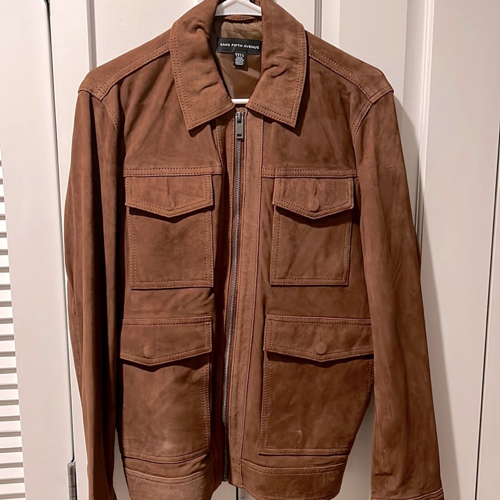 Men’s Saks Fifth Avenue Brown Suede Jacket